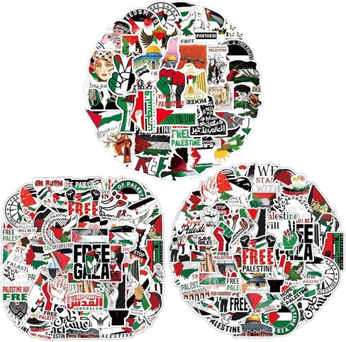 ملصق فلسطين مجاني 160 قطعة ملصق فلسطين من الفينيل مقاوم للماء ملصقات علم فلسطين لزجاجات المياه وألواح التزلج وأجهزة الكمبيوتر المحمول in Kuwait