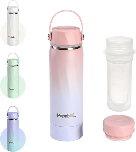 زجاجة تبريد حليب الثدي المعزولة بالفراغ من بابليك، مبرد حليب الثدي المحمول من الفولاذ المقاوم للصدأ سعة 20 أونصة، حاوية تخزين قابلة لإعادة الاستخدام تحافظ على الحليب طازجًا لمدة تزيد عن 15 ساعة، معتمدة من إدارة أمن المواصلات الأمريكية، روزي أزور in Kuwait