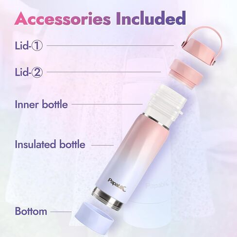 زجاجة تبريد حليب الثدي المعزولة بالفراغ من بابليك، مبرد حليب الثدي المحمول من الفولاذ المقاوم للصدأ سعة 20 أونصة، حاوية تخزين قابلة لإعادة الاستخدام تحافظ على الحليب طازجًا لمدة تزيد عن 15 ساعة، معتمدة من إدارة أمن المواصلات الأمريكية، روزي أزور in Kuwait