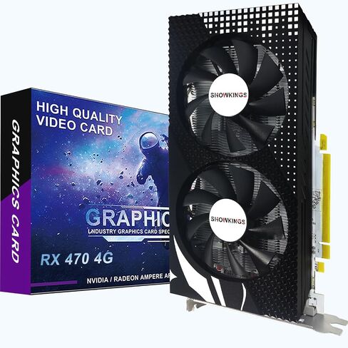 بطاقة رسومات Radeon RX 470 4GB GDDR5 256bit للألعاب 4K HDR مراوح تبريد مزدوجة تدعم DirectX 12 PCIe3.0 * 16 HDMI DVI DP بطاقات فيديو للكمبيوتر الشخصي in Saudi Arabia