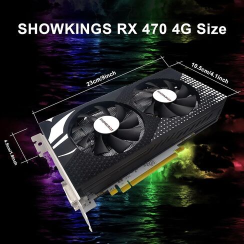 بطاقة رسومات Radeon RX 470 4GB GDDR5 256bit للألعاب 4K HDR مراوح تبريد مزدوجة تدعم DirectX 12 PCIe3.0 * 16 HDMI DVI DP بطاقات فيديو للكمبيوتر الشخصي in Saudi Arabia