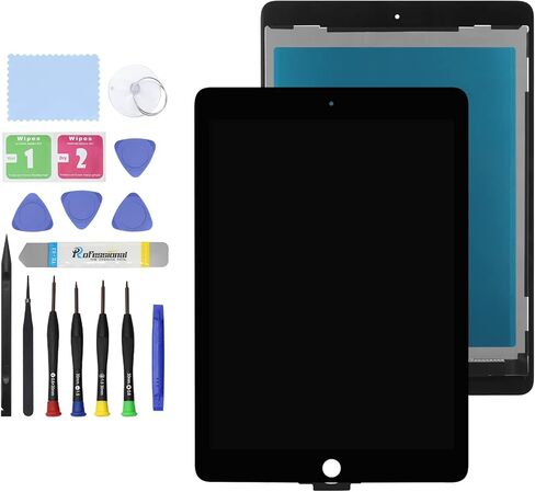 9.7" New Screen Replacement for iPad Air 2 (2nd Gen) A1566 A1567 LCD Display Glass Touch Digitizer Premium Kit with Tools - Black in Saudi Arabia