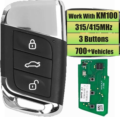 Autel IKEY for Volkswagen Style IKEYVW3T Programmable Work with KM100/IM508S/IM608PRO Ultra-Long Range 315M/415M OE Quality Smart Key Replacement 3 Buttons in Saudi Arabia