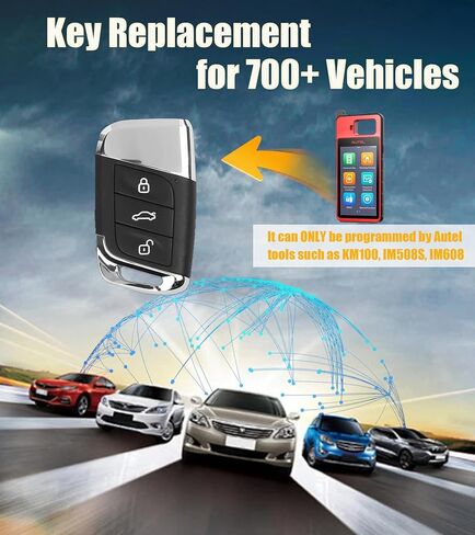 Autel IKEY for Volkswagen Style IKEYVW3T Programmable Work with KM100/IM508S/IM608PRO Ultra-Long Range 315M/415M OE Quality Smart Key Replacement 3 Buttons in Saudi Arabia