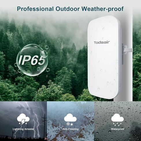 Outdoor WiFi Extender Pro｜Signal Boost｜IP65 Weatherproof｜AC1200Mbps｜Transmission Range Up to 300 feet｜MU-MIMO｜65 Devices｜Ethernet Port｜Support Repeater & AP Mode in Kuwait