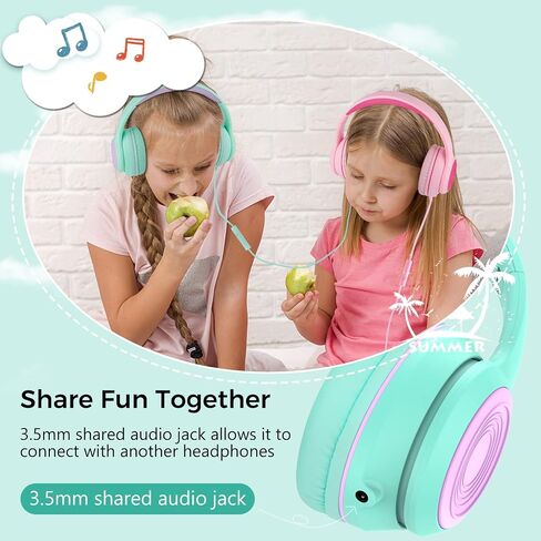 RORSOU K9 Kids Headphones with Microphone, Folding Stereo Bass Headset with 1.5M No-Tangle Cord for Children/Teens/School/Adults, Portable Wired Headphones for Smartphone Tablet Computer MP3/4 (Black) in Saudi Arabia