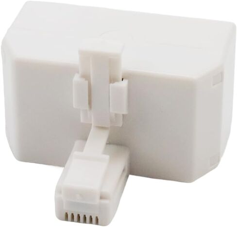 3Pcs white Phone line Splitter,3-way RJ11 6P4C splitter,RJ11 Wall Plate Male Plug to Dual RJ11 Female Socket Adapter in Saudi Arabia