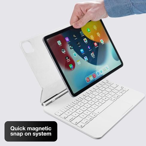Magic Keyboard for iPad 10th generation 2022, Floating Magnetic Keyboard Case Built-in Multi-Touch Trackpad Compatible with iPad 10.9 Inch 10th Gen, Backlit (White) in Saudi Arabia