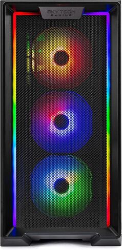 كمبيوتر سطح المكتب Skytech O11D للألعاب، Ryzen 7 7800X3D 4.2 جيجا هرتز (5 جيجا هرتز Turbo Boost)، AMD RX 7800XT 16 جيجا GDDR6، 1 تيرابايت Gen4 SSD، 32 جيجا DDR5 RAM 5600 RGB، 750 وات GOLD PSU، 360 مم ARGB AIO، Wi-Fi، Win 11 Home in Kuwait