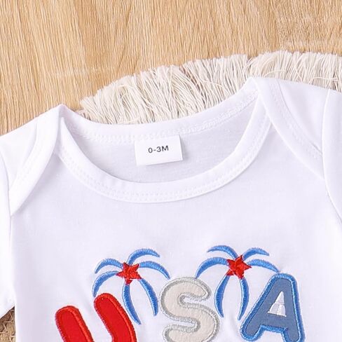 Newborn Baby Boy 4th of July Outfit Letter Short Sleeve Romper Tops Shorts Sets Cute American Flag Summer Clothes in Saudi Arabia