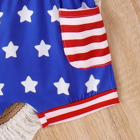 Newborn Baby Boy 4th of July Outfit Letter Short Sleeve Romper Tops Shorts Sets Cute American Flag Summer Clothes in Saudi Arabia