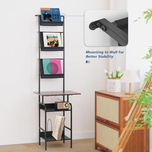 Record Player Stand with Vinyl Storage,Turntable Stand with Record Holder Record Cabinet Display Shelf Vinyl Player Stand Holds Up to 200 Albums for Living Room in Saudi Arabia