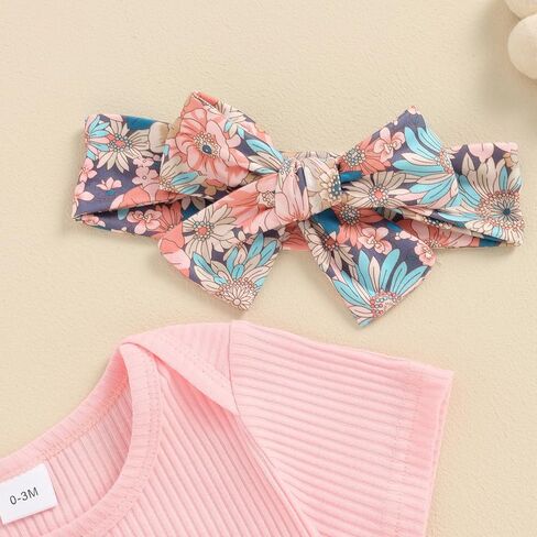 Newborn Baby Girl Clothes Mamas Girl Romper Top Floral Bell-Bottoms Pants+Headband Infant Cute Summer Outfits in Saudi Arabia