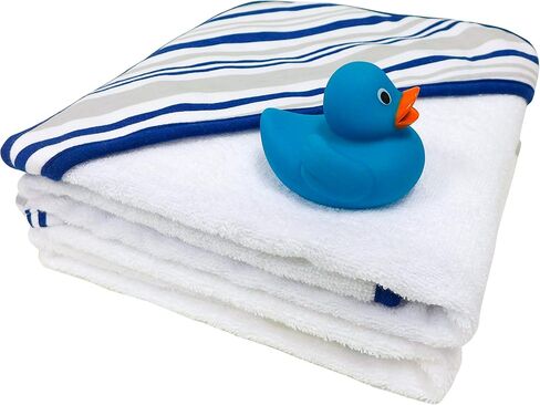 2 pack Baby Hooded Towel Set - Blue Trim in Saudi Arabia