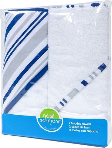 2 pack Baby Hooded Towel Set - Blue Trim in Saudi Arabia