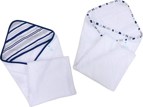 2 pack Baby Hooded Towel Set - Blue Trim in Saudi Arabia
