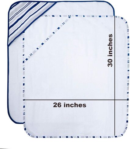 2 pack Baby Hooded Towel Set - Blue Trim in Saudi Arabia