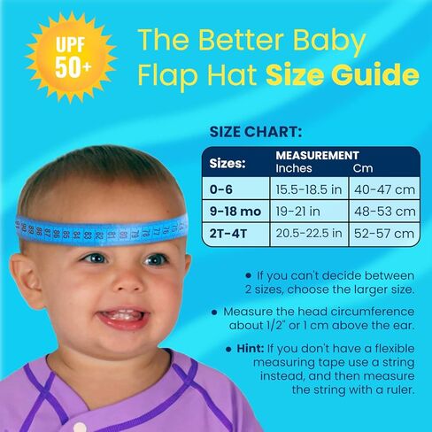 Nozone Better Baby Flap Sun Hat, Wide Brim Breathable Beach Hat with Adjustable Strap, UPF 50+ Protection in Saudi Arabia