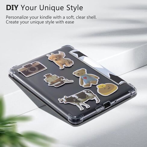 Case for Kindle Paperwhite 11th Generation 6.8" and Signature Edition- New PU Leather Cover and Transparent TPU Back Cover with Auto Wake/Sleep Feature-Star in Saudi Arabia