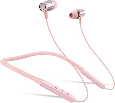 Kids Wireless Earbuds with Mic, Comfortable Noise Cancelling Neckband Bluetooth Headphones Lightweight Ear Buds with Case,Earphones for School, Running, Sport, Girls, Boys, Women, Pink in Saudi Arabia