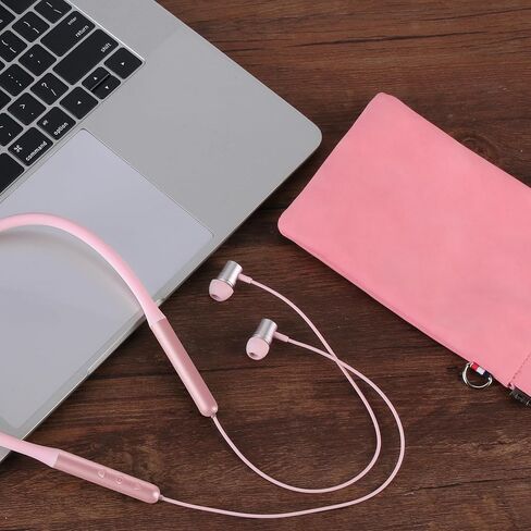 Kids Wireless Earbuds with Mic, Comfortable Noise Cancelling Neckband Bluetooth Headphones Lightweight Ear Buds with Case,Earphones for School, Running, Sport, Girls, Boys, Women, Pink in Saudi Arabia