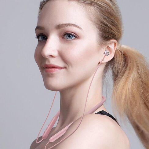 Kids Wireless Earbuds with Mic, Comfortable Noise Cancelling Neckband Bluetooth Headphones Lightweight Ear Buds with Case,Earphones for School, Running, Sport, Girls, Boys, Women, Pink in Saudi Arabia