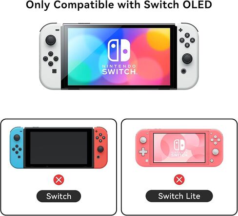 ملصقات غطاء من الفينيل لحماية غلاف Yocore الكامل لجهاز Switch OLED من الفينيل متوافقة مع وحدة تحكم Nintendo Switch OLED وDock وJoy Con-QPG Party in Kuwait