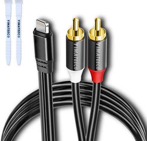 RCA Audio Cable, 3.5mm/USB Type C/Lightning to 2 RCA Audio Cable Stereo Aux Cord for TV, Mobile Phone, MP3, Speaker, Hi-Fi Amplifier, Compatible with iPhone Lightning(3In1 Audio Cable) in Saudi Arabia