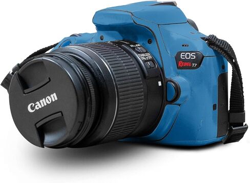غلاف متوافق مع كاميرا Canon EOS Rebel T7 - ​​أزرق خالص - غطاء لاصق واقٍ من الفينيل الفاخر 3M - سهل الاستخدام | صُنع في الولايات المتحدة الأمريكية بواسطة MightySkins in Kuwait