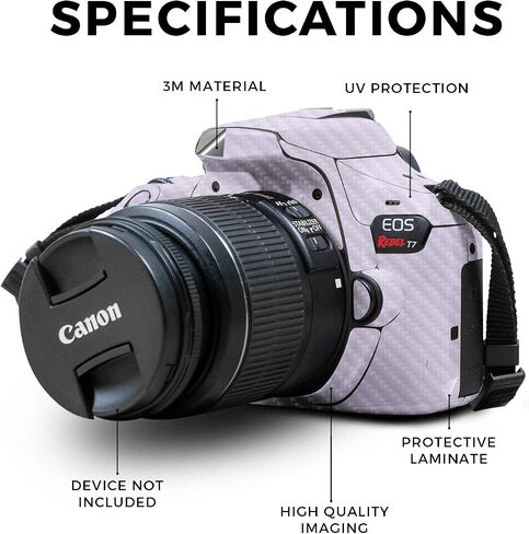 غلاف متوافق مع كاميرا Canon EOS Rebel T7 - ​​أزرق خالص - غطاء لاصق واقٍ من الفينيل الفاخر 3M - سهل الاستخدام | صُنع في الولايات المتحدة الأمريكية بواسطة MightySkins in Kuwait