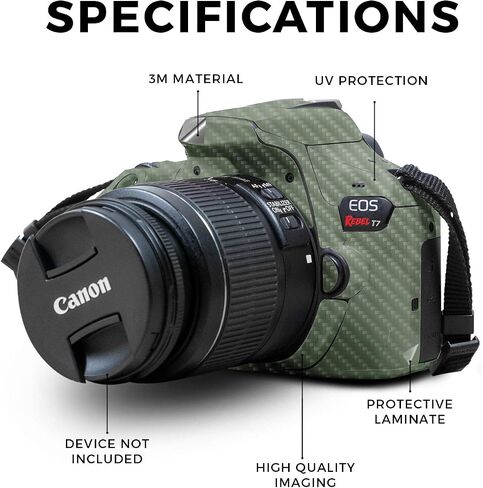 غلاف متوافق مع كاميرا Canon EOS Rebel T7 - ​​أزرق خالص - غطاء لاصق واقٍ من الفينيل الفاخر 3M - سهل الاستخدام | صُنع في الولايات المتحدة الأمريكية بواسطة MightySkins in Kuwait