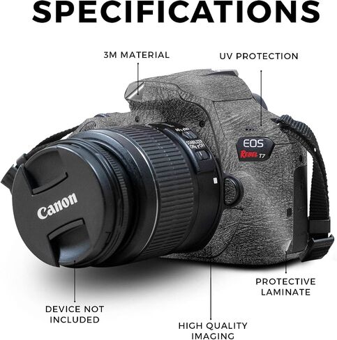 غلاف متوافق مع كاميرا Canon EOS Rebel T7 - ​​أزرق خالص - غطاء لاصق واقٍ من الفينيل الفاخر 3M - سهل الاستخدام | صُنع في الولايات المتحدة الأمريكية بواسطة MightySkins in Kuwait
