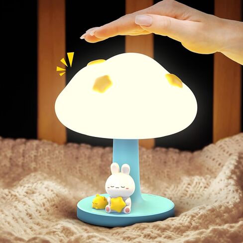 Smiling Shark Nursery Night Light, Cloud Soft Silicone Night Lamp LED Amber Warm Light with 3 Brightness & Tap Control Cordless USB Rechargable Squishy Baby Cute Night Light for Bedroom in Kuwait