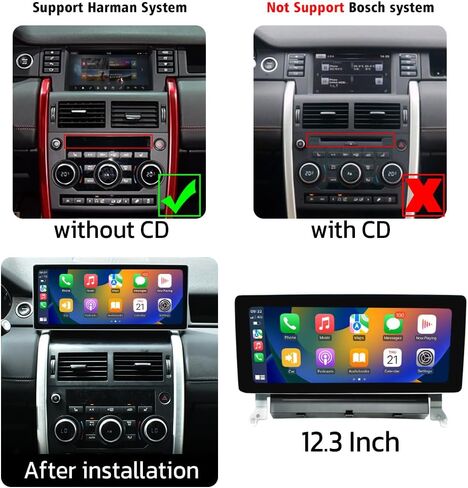 Android Car Radio for Land Rover Discovery Sport L550 2015-2019 Multimedia Player 12.3Inch Touch Screen Auto Stereo GPS Navigation (for Harman system) in Saudi Arabia