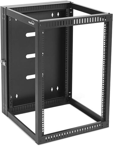 NavePoint 9U Wall Mount Server Rack with Hinged Back, 4-Post 24" Deep, Rear Swing Frame 9U Network Rack Wall Mount for 19 Inch Equipment AV IT Easy Cable Management, Black in Saudi Arabia