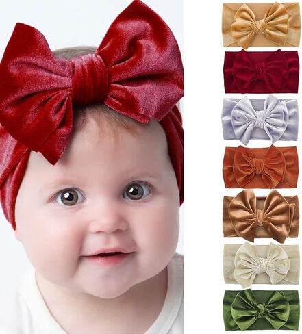 عصابات رأس على شكل فيونكة حمراء للفتيات الصغيرات، عصابات رأس مخملية قابلة للتمدد، لون سادة، عمامة واسعة معقودة، ربطة شعر مرنة، أغطية رأس، إكسسوارات شعر للأطفال حديثي الولادة، إكسسوارات شعر حمراء in Saudi Arabia