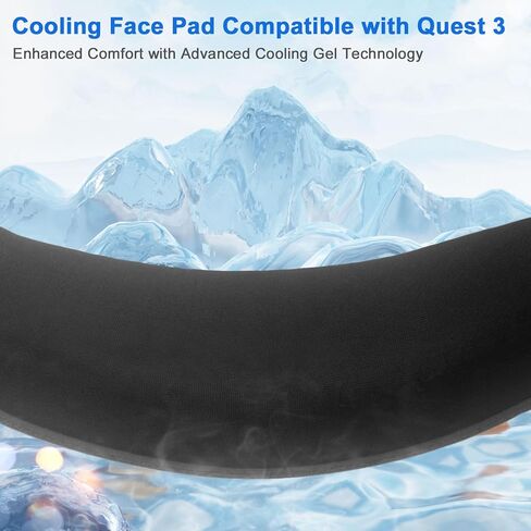 وسادة وجه جل تبريد مطورة لـ Oculus Quest 3 - وسادة مريحة لواجهة الوجه واستبدال غطاء الوجه، ملحقات الواقع الافتراضي لـ Meta Quest 3 (أسود) in Kuwait