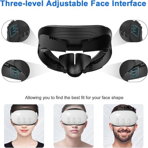 وسادة وجه جل تبريد مطورة لـ Oculus Quest 3 - وسادة مريحة لواجهة الوجه واستبدال غطاء الوجه، ملحقات الواقع الافتراضي لـ Meta Quest 3 (أسود) in Kuwait