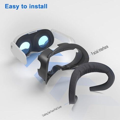 وسادة وجه جل تبريد مطورة لـ Oculus Quest 3 - وسادة مريحة لواجهة الوجه واستبدال غطاء الوجه، ملحقات الواقع الافتراضي لـ Meta Quest 3 (أسود) in Kuwait