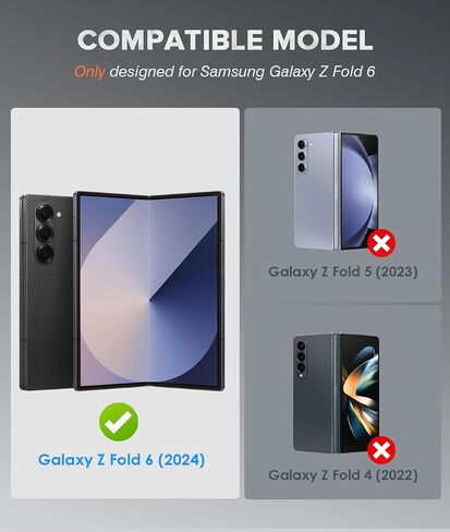 Caka Case for Galaxy Z Fold 6 Case, Full Body PC & TPU Dual Layer Shockproof Case with Ring Stand & Screen Protector & Hinge Protection & Slide Camera Cover for Samsung Galaxy Z Fold 6 Case, Black in Saudi Arabia