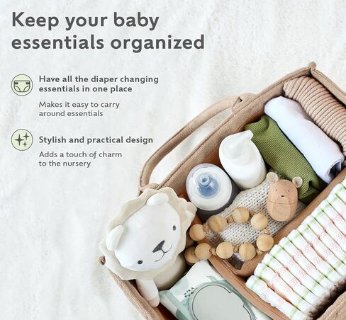Baby Diaper Caddy Organizer Soft Nursery Storage Basket for Changing Station Girl and Boy - Baby Registry Must Haves Newborn Essentials - Gift for Baby Shower Car Caddy Organizer (Cream) in Saudi Arabia