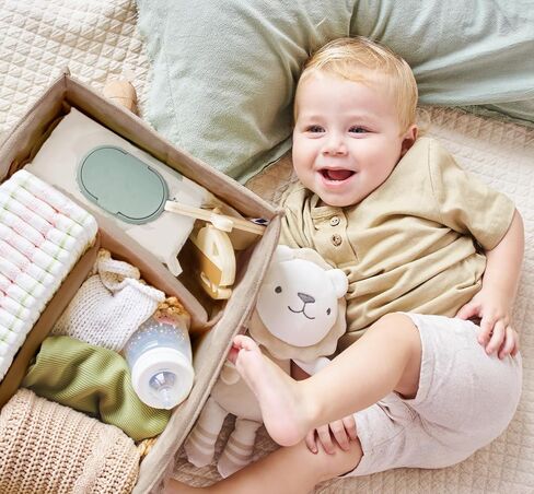 Baby Diaper Caddy Organizer Soft Nursery Storage Basket for Changing Station Girl and Boy - Baby Registry Must Haves Newborn Essentials - Gift for Baby Shower Car Caddy Organizer (Cream) in Saudi Arabia