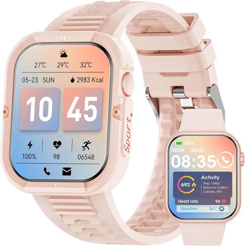Smart Watch for Men Women 𝟐𝟎𝟐𝟒 𝐔𝐩𝐠𝐫𝐚𝐝𝐞𝐝 Bluetooth Call 1.85"Fitness Tracker Smartwatch for iOS Andriod Phones with Step/Heart Rate/Sleep Monitor,Complimentary Sporty Watch Case and Band in Saudi Arabia