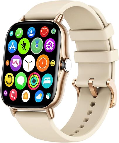Smart Watch, 1.81" Upgraded Full Touchscreen Smart Watch for Android iPhones with Heart Rate Blood Pressure Monitor, Multiple Sports Fitness Tracker with Smart Watches for Women Men (Pink) in Saudi Arabia