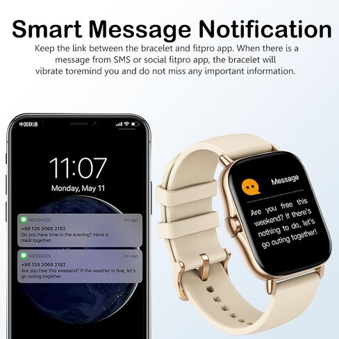 Smart Watch, 1.81" Upgraded Full Touchscreen Smart Watch for Android iPhones with Heart Rate Blood Pressure Monitor, Multiple Sports Fitness Tracker with Smart Watches for Women Men (Pink) in Saudi Arabia