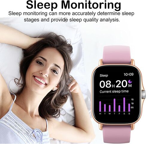 Smart Watch, 1.81" Upgraded Full Touchscreen Smart Watch for Android iPhones with Heart Rate Blood Pressure Monitor, Multiple Sports Fitness Tracker with Smart Watches for Women Men (Pink) in Saudi Arabia
