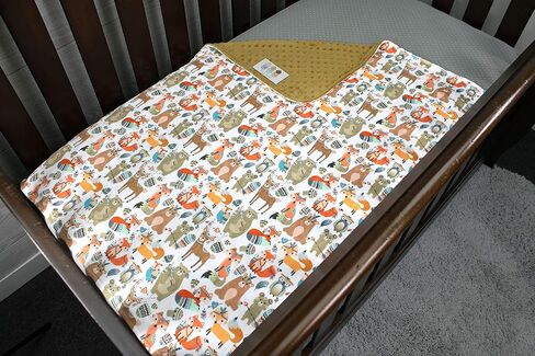 Top Tots Baby Blanket - Spirited Orange Fox with Grey Minky Dot in Saudi Arabia