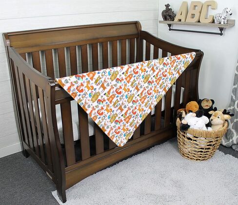 Top Tots Baby Blanket - Spirited Orange Fox with Grey Minky Dot in Saudi Arabia