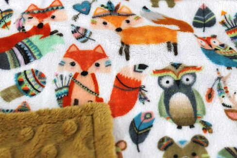 Top Tots Baby Blanket - Spirited Orange Fox with Grey Minky Dot in Saudi Arabia