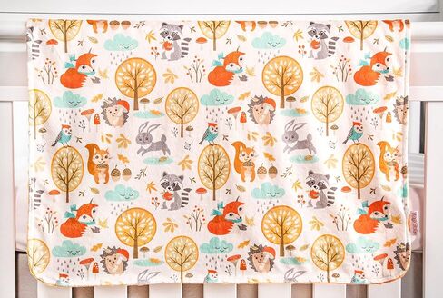 Top Tots Baby Blanket - Spirited Orange Fox with Grey Minky Dot in Saudi Arabia